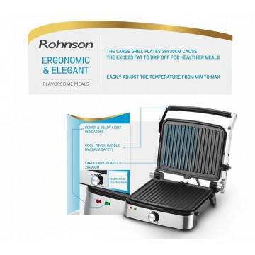 Rohnson R-2316 Τοστιέρα Γκριλιέρα 2000W Inox